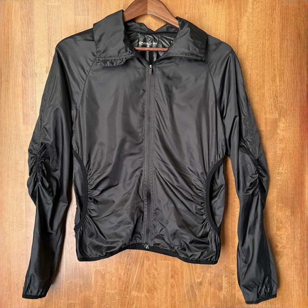 O'Neill 365 Women's Black Lightweight Full Zip‎ Windbreaker Jacket